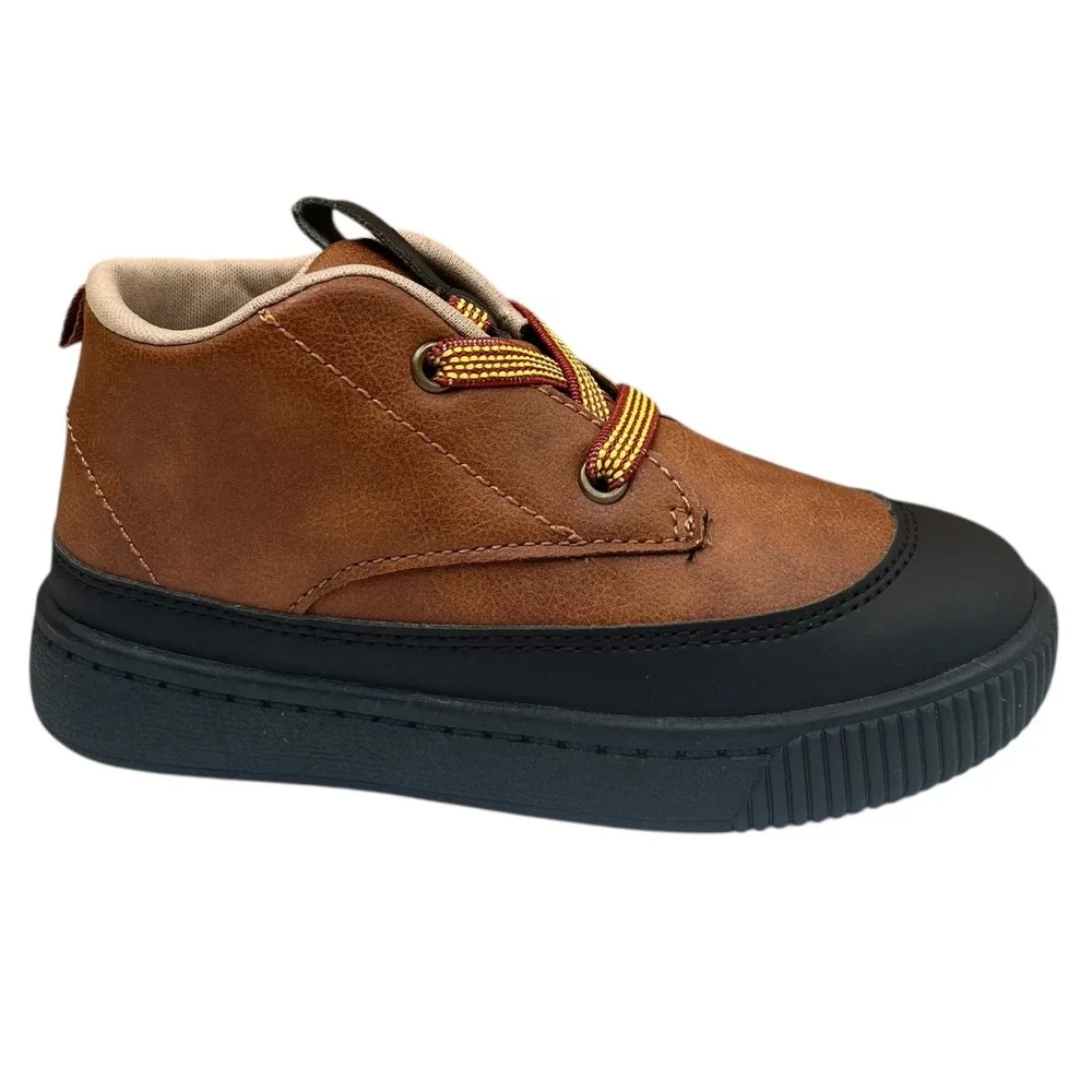 Carters Little Boys Sporty Ankle Boot Size 10 Brown-Black Warm Comfy Lightweight